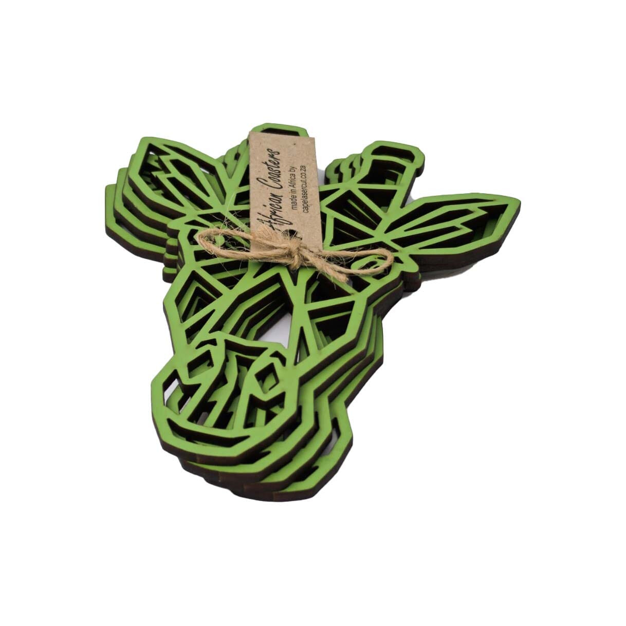 Cape Lasercut Giraffe Coaster Sets Tableware Cape Lasercut green