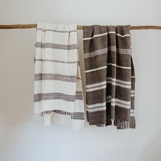 Ecru Adwa Woven Bath Towel - Granite Bathroom Accessories Ecru