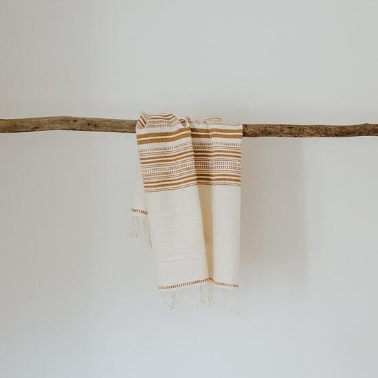Ecru Adwa Woven Hand Towel - Ochre Bathroom Accessories Ecru natural/ochre