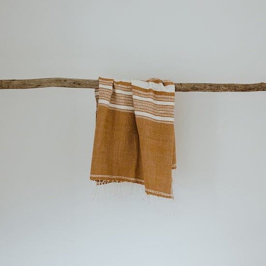 Ecru Adwa Woven Hand Towel - Ochre Bathroom Accessories Ecru ochre/natural