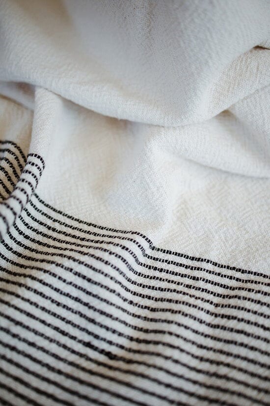 Ecru Skaap Woven Bath Towel - Charcoal Bathroom Accessories Ecru