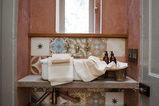 Ecru Skaap Woven Bath Towel - Mustard Bathroom Accessories Ecru