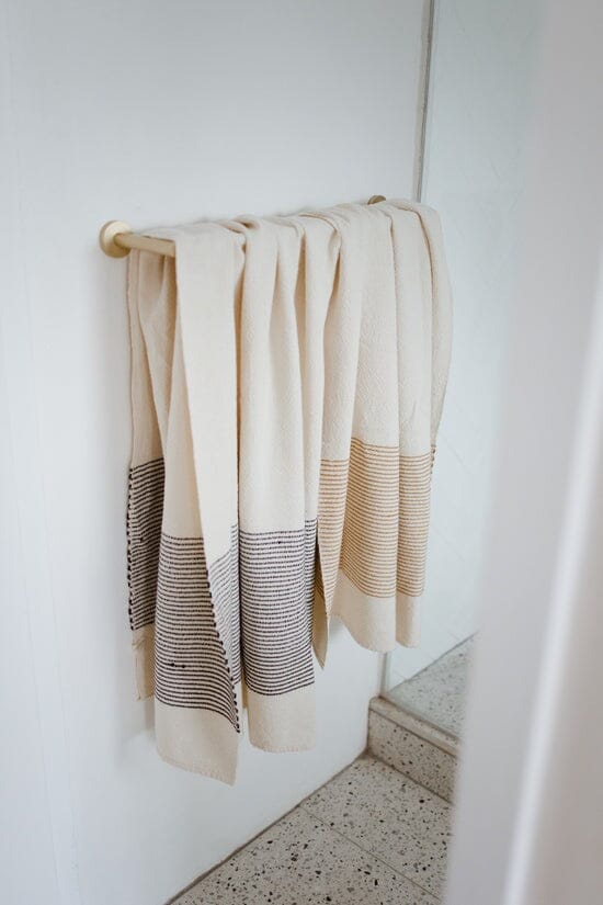 Ecru Skaap Woven Bath Towel - Mustard Bathroom Accessories Ecru