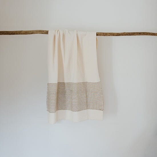 Ecru Skaap Woven Bath Towel - Olive Bathroom Accessories Ecru