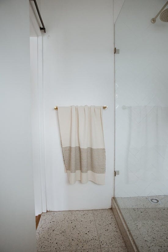 Ecru Skaap Woven Bath Towel - Olive Bathroom Accessories Ecru