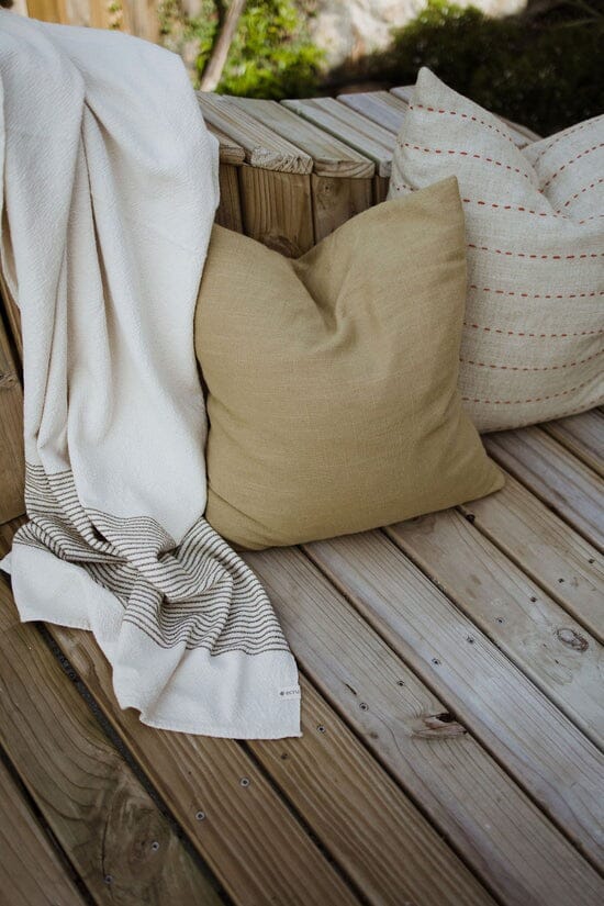 Ecru Skaap Woven Bath Towel - Olive Bathroom Accessories Ecru