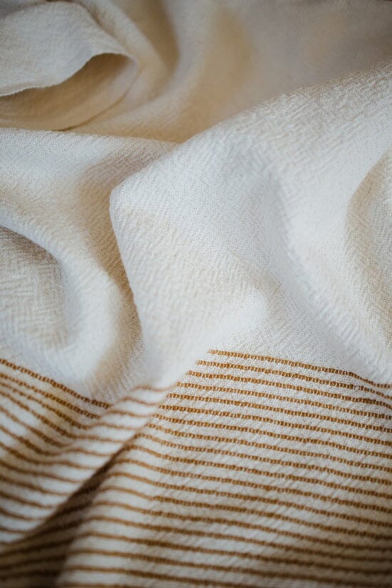 Ecru Skaap Woven Throw - Mustard Afghans & Throws Ecru