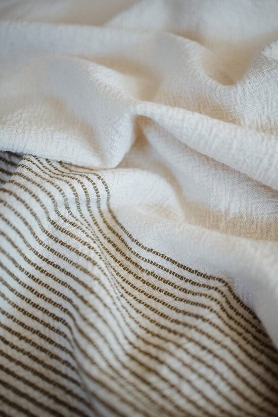 Ecru Skaap Woven Throw - Olive Afghans & Throws Ecru