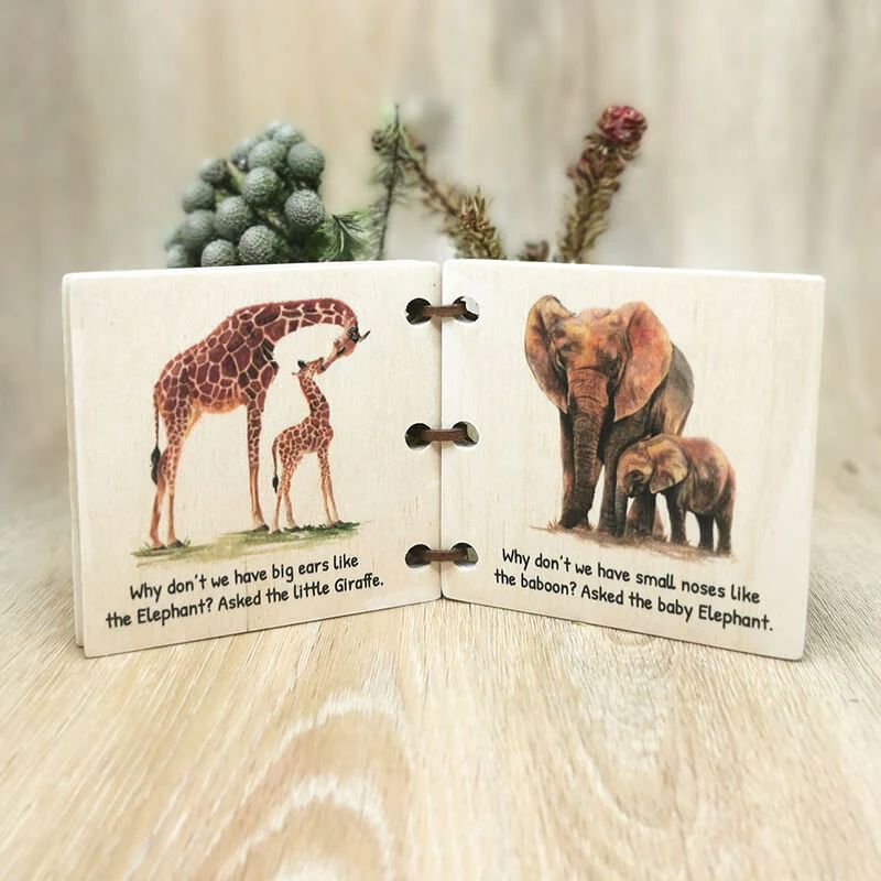 Envirokid Safari Friends Wooden Baby Book Books Envirokid