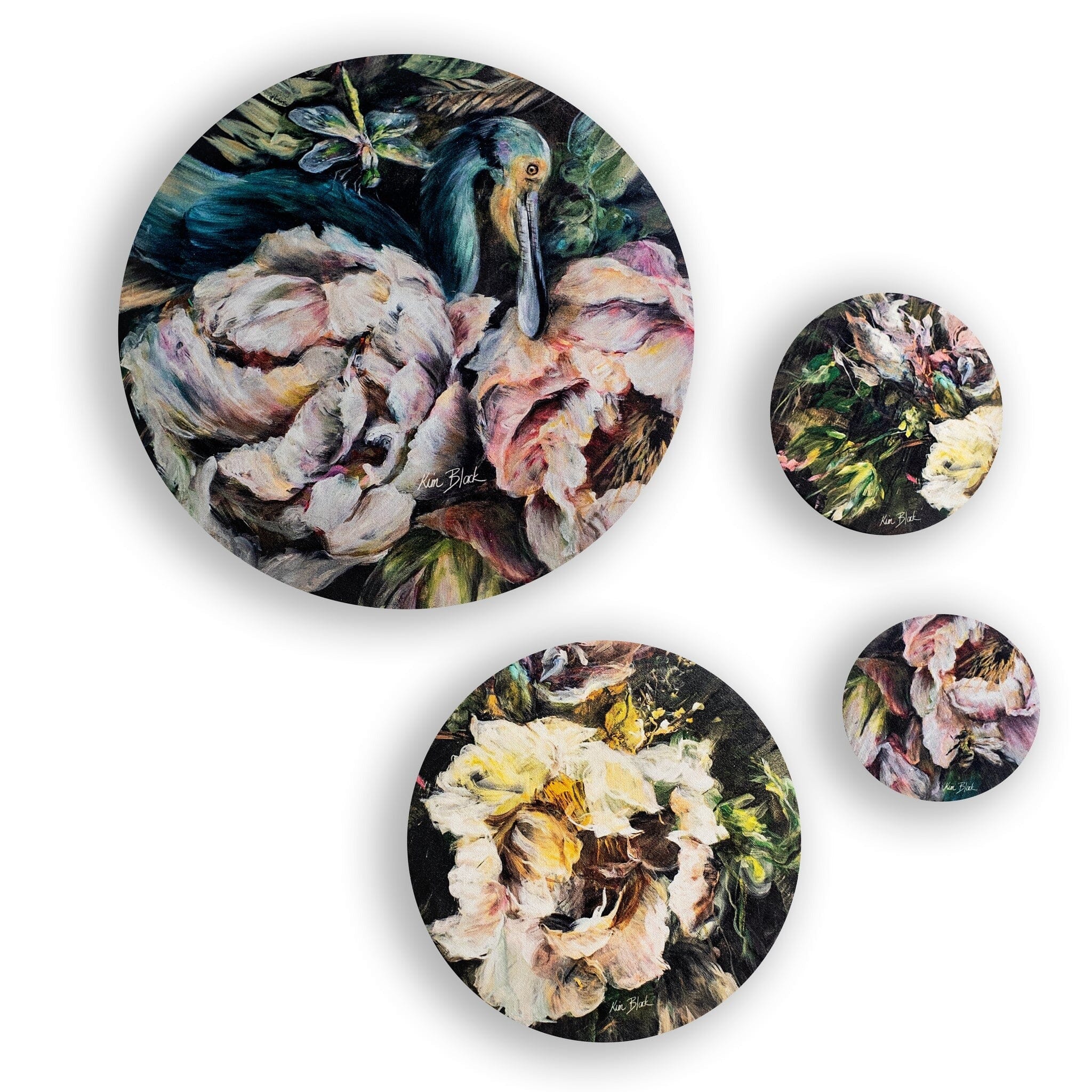 Greenie Food Covers Botanical Art Set of 4 Food Storage Greenie