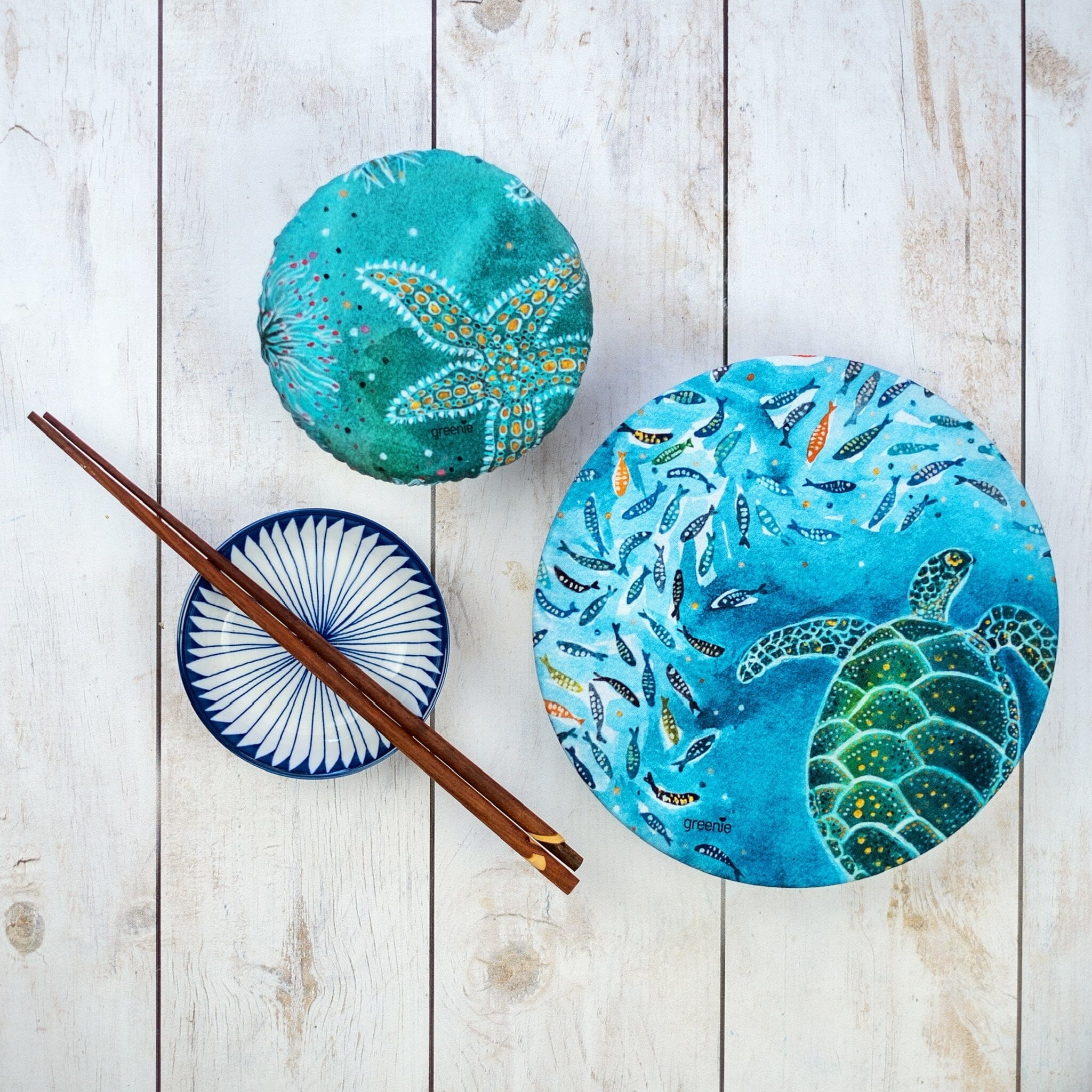 Greenie Food Covers 'Save our Ocean' Set of 4 Food Storage Greenie