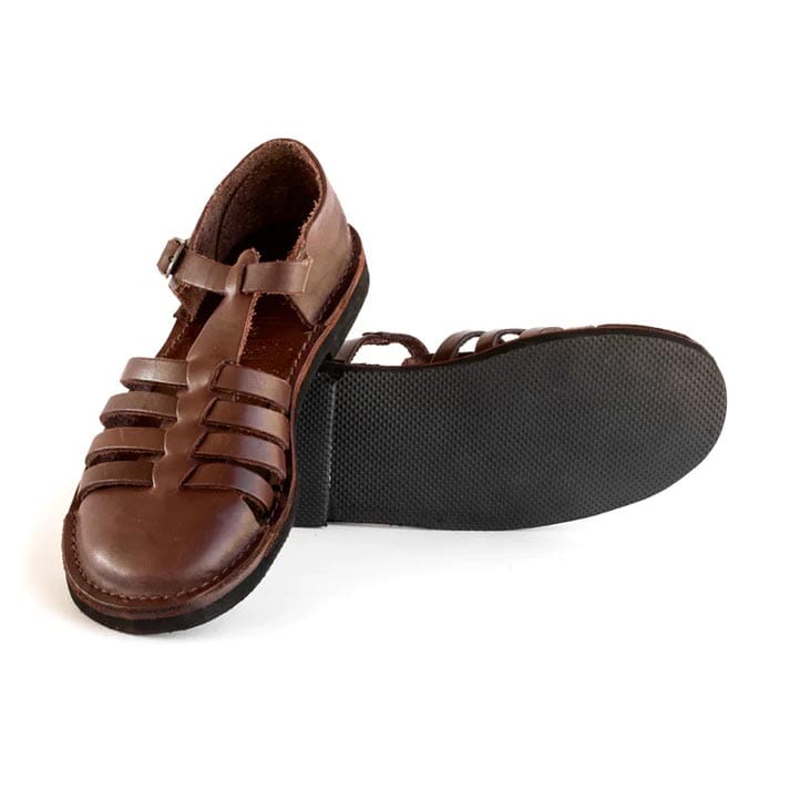 Groundcover Grandpa Ladies Brown Leather Sandal Sandals Groundcover