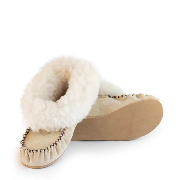 Groundcover Kids Sheepskin Moccasins - Beige Slippers Groundcover 