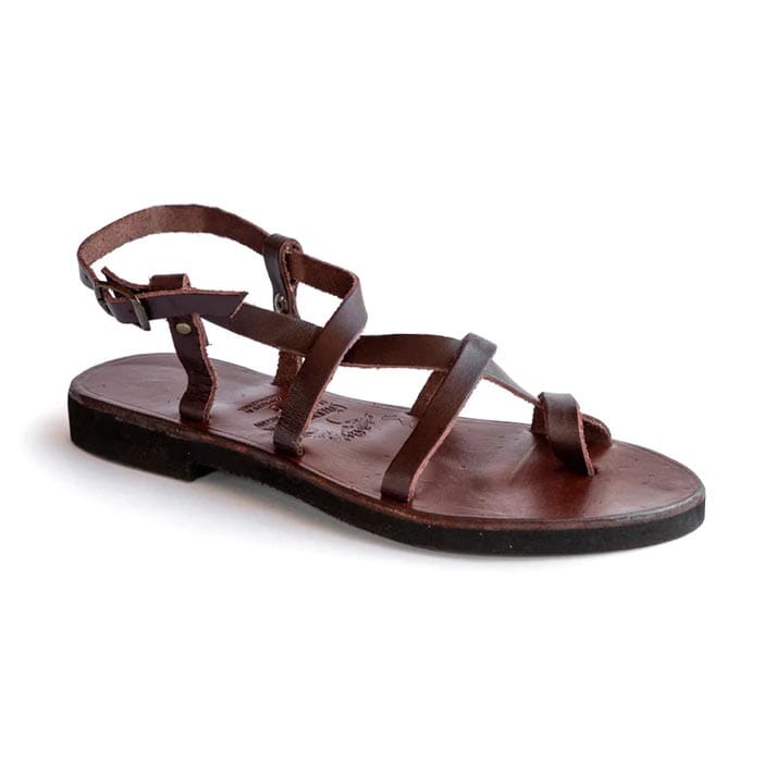 Groundcover Ladies Brown Toe-Strap Leather Sandal Sandals Groundcover
