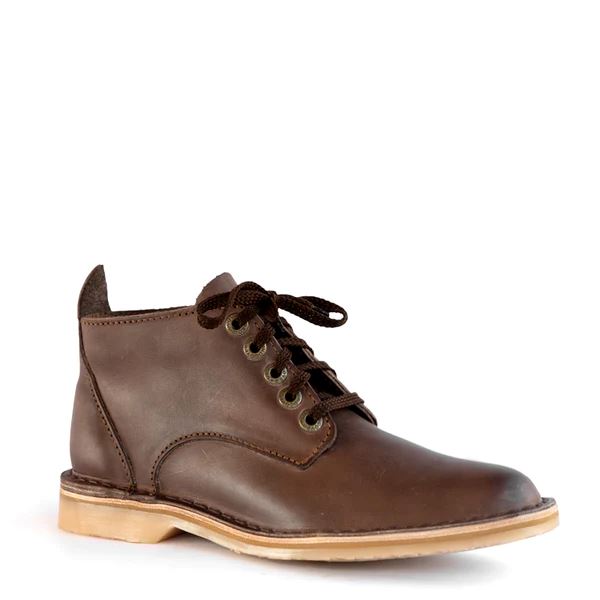 Groundcover Thuli Mens Leather Shoes - Brown Boots Groundcover