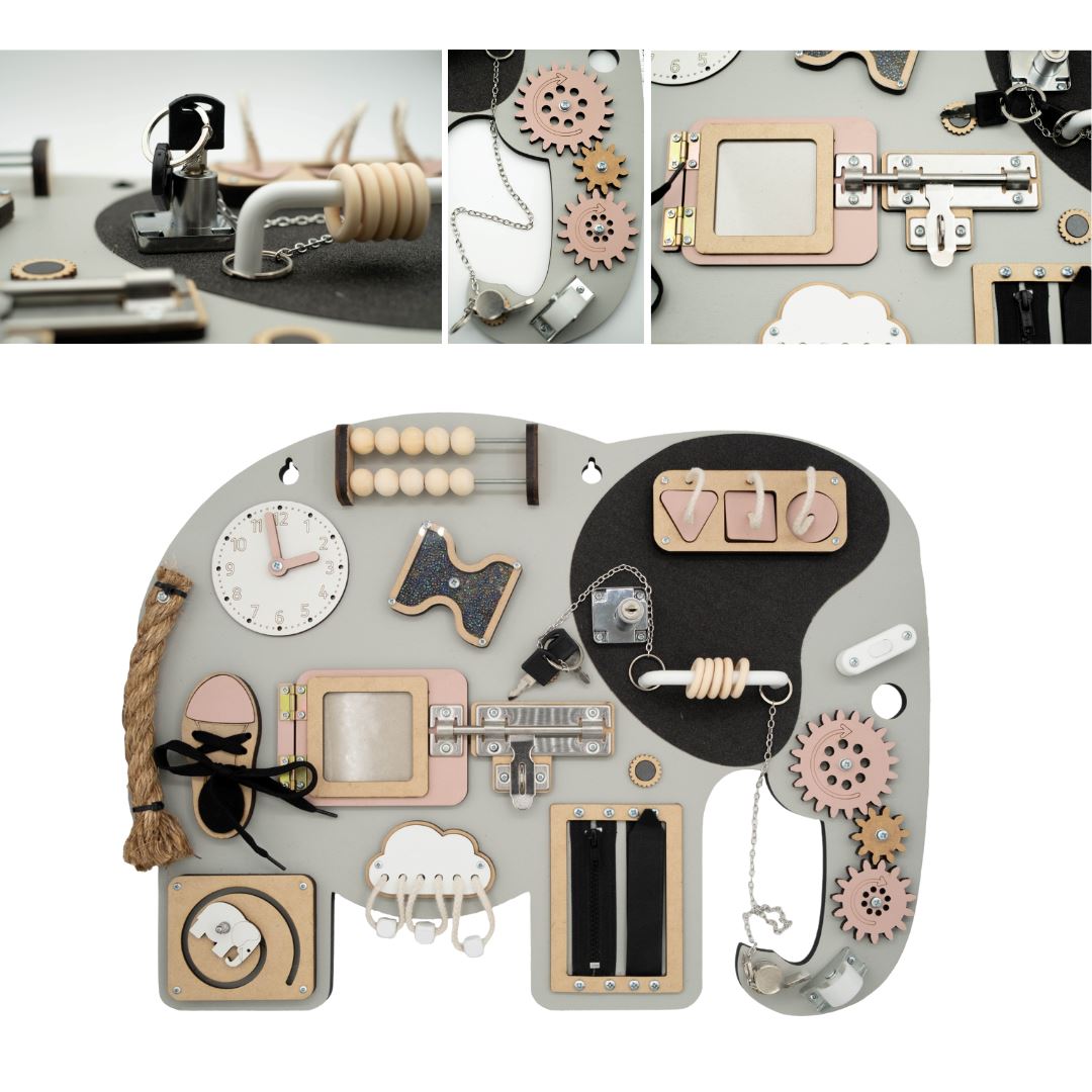 Kiani Large Elephant Activity Board Toys Kiani Originals pink