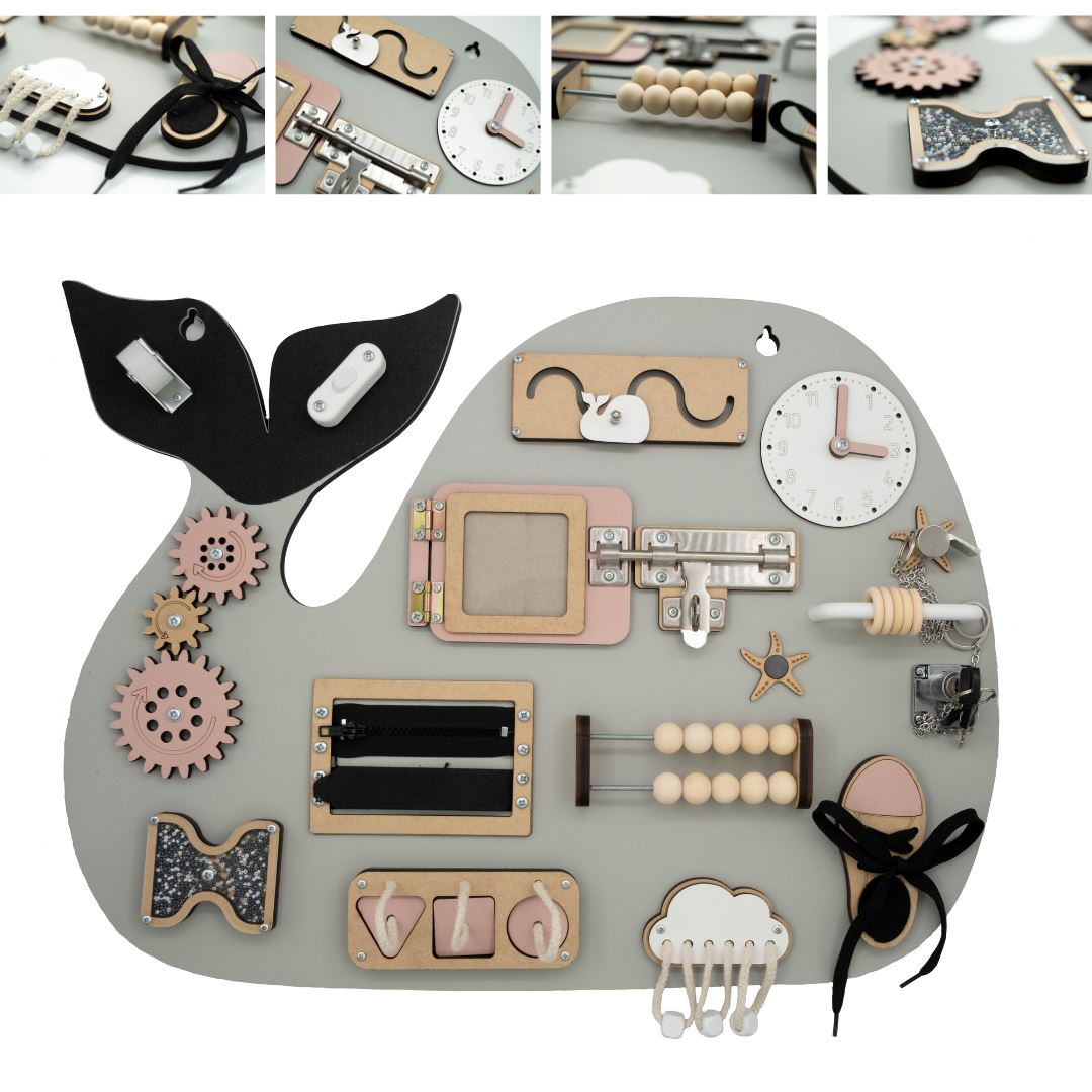 Kiani Large Whale Activity Board Toys Kiani Originals pink