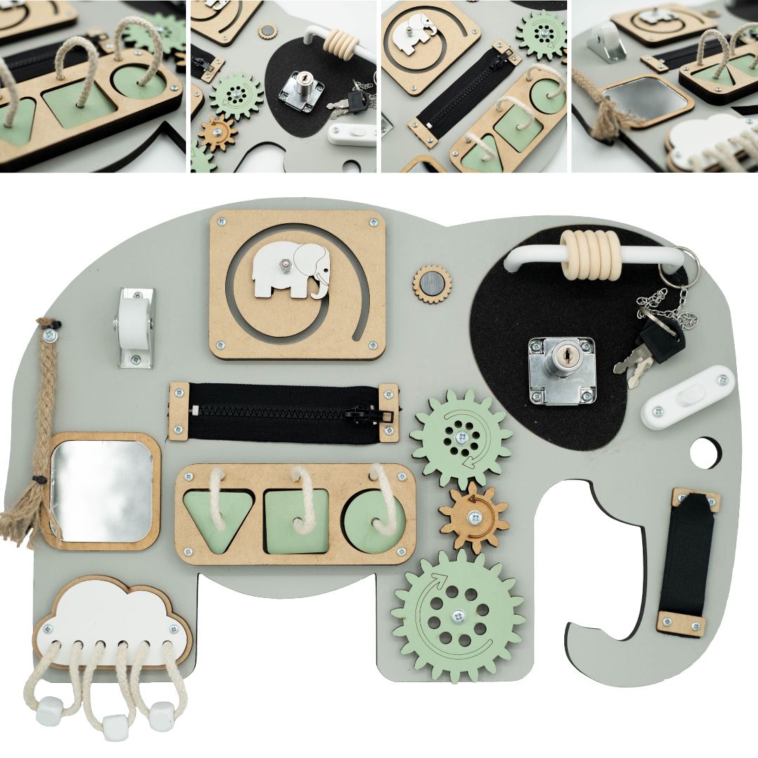 Kiani Small Elephant Activity Board Toys Kiani Originals green