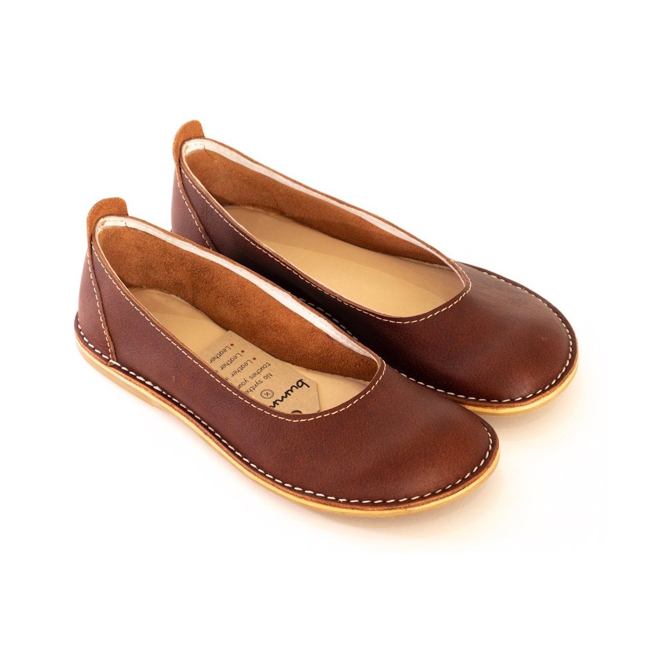 Bummel Zuri Plain Duke Leather Ballerina Shoe Made by Artisans