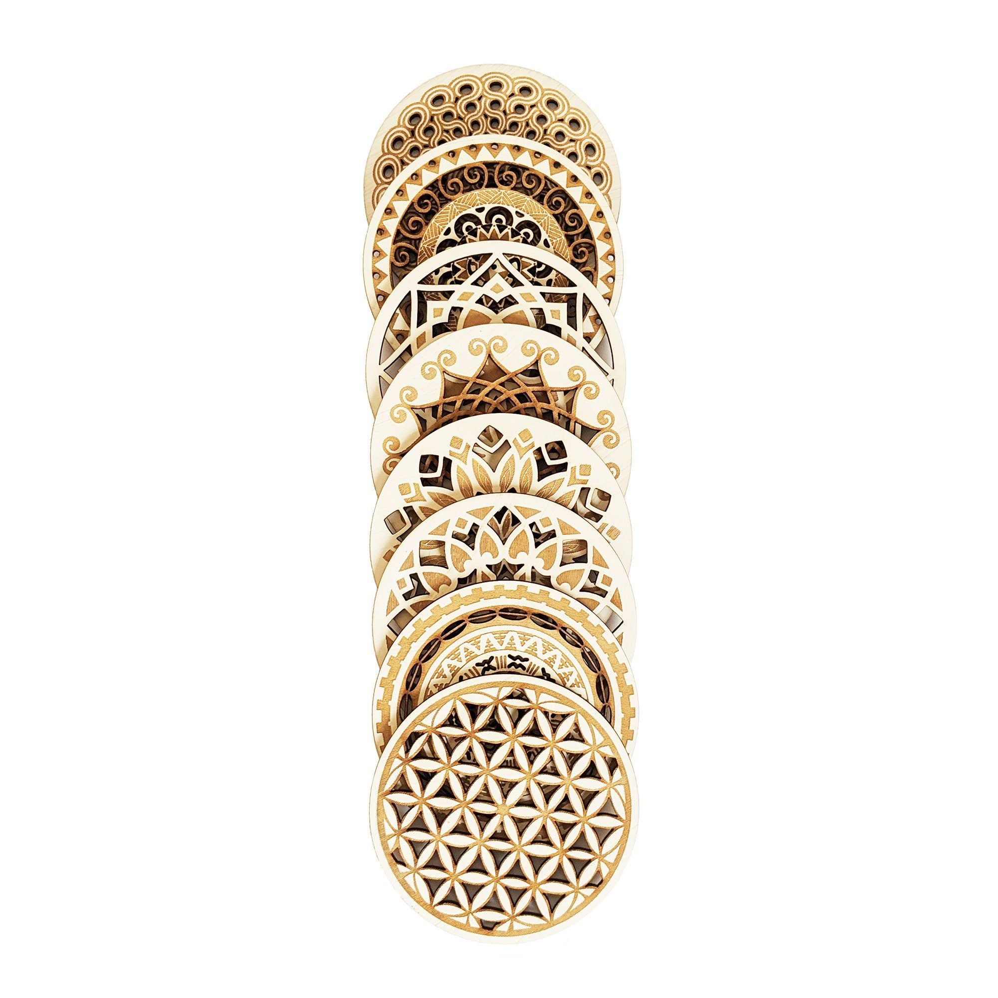 Cape Lasercut African Mandala Coaster Set Tableware Cape Lasercut