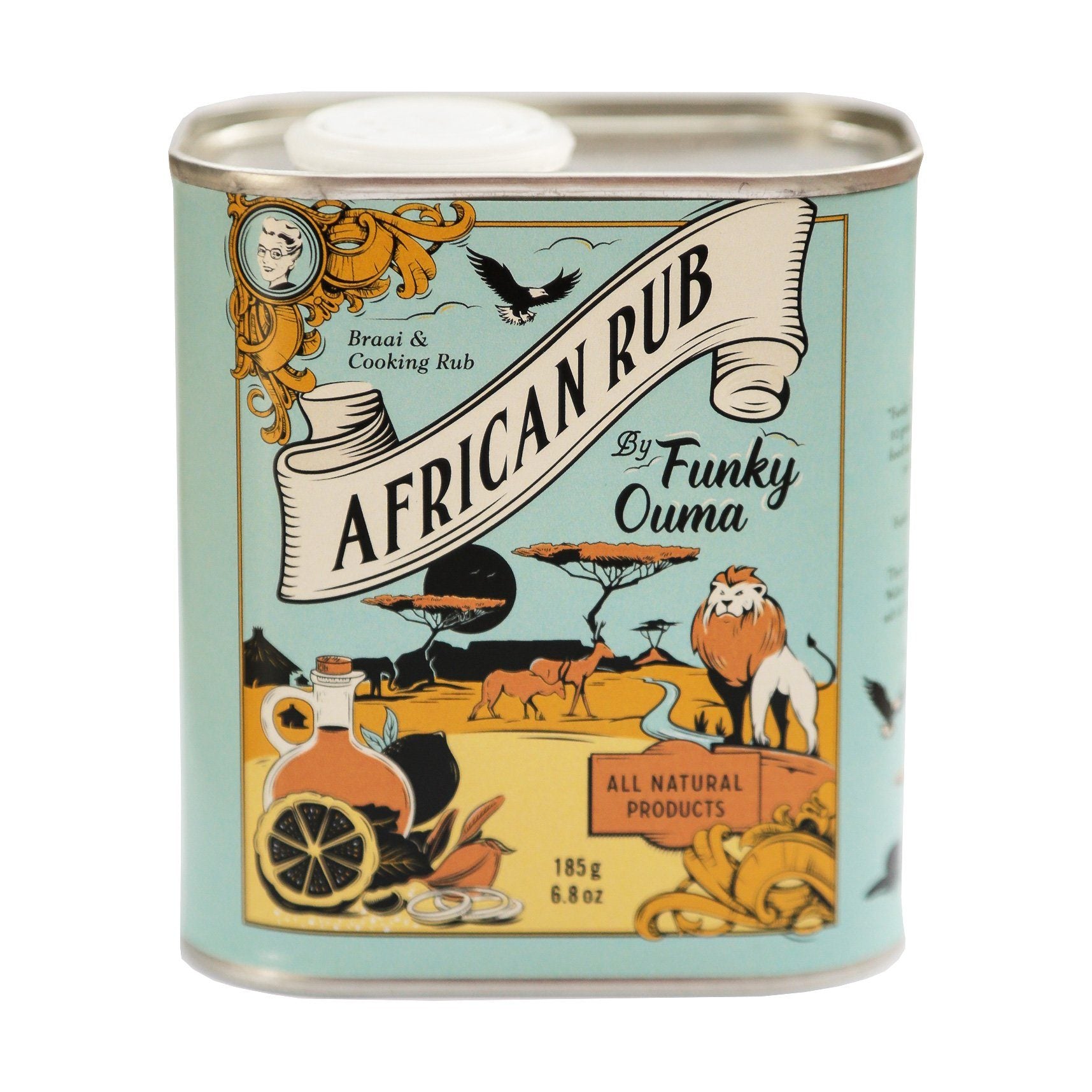 Funky Ouma African Braai & Cooking Rub Tin 250ml Salts, Herbs & Spices Funky Ouma 