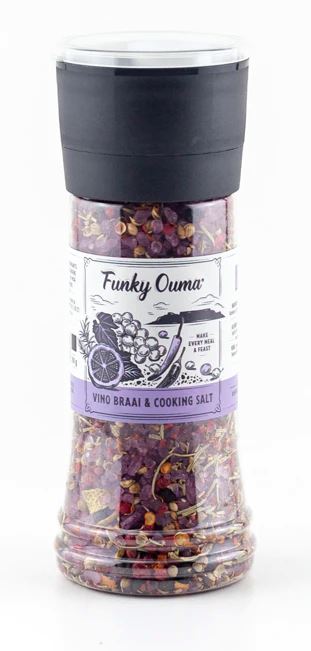 Funky Ouma Vino Braai & Cooking Salt Grinder 290ml Salts, Herbs & Spices Funky Ouma 