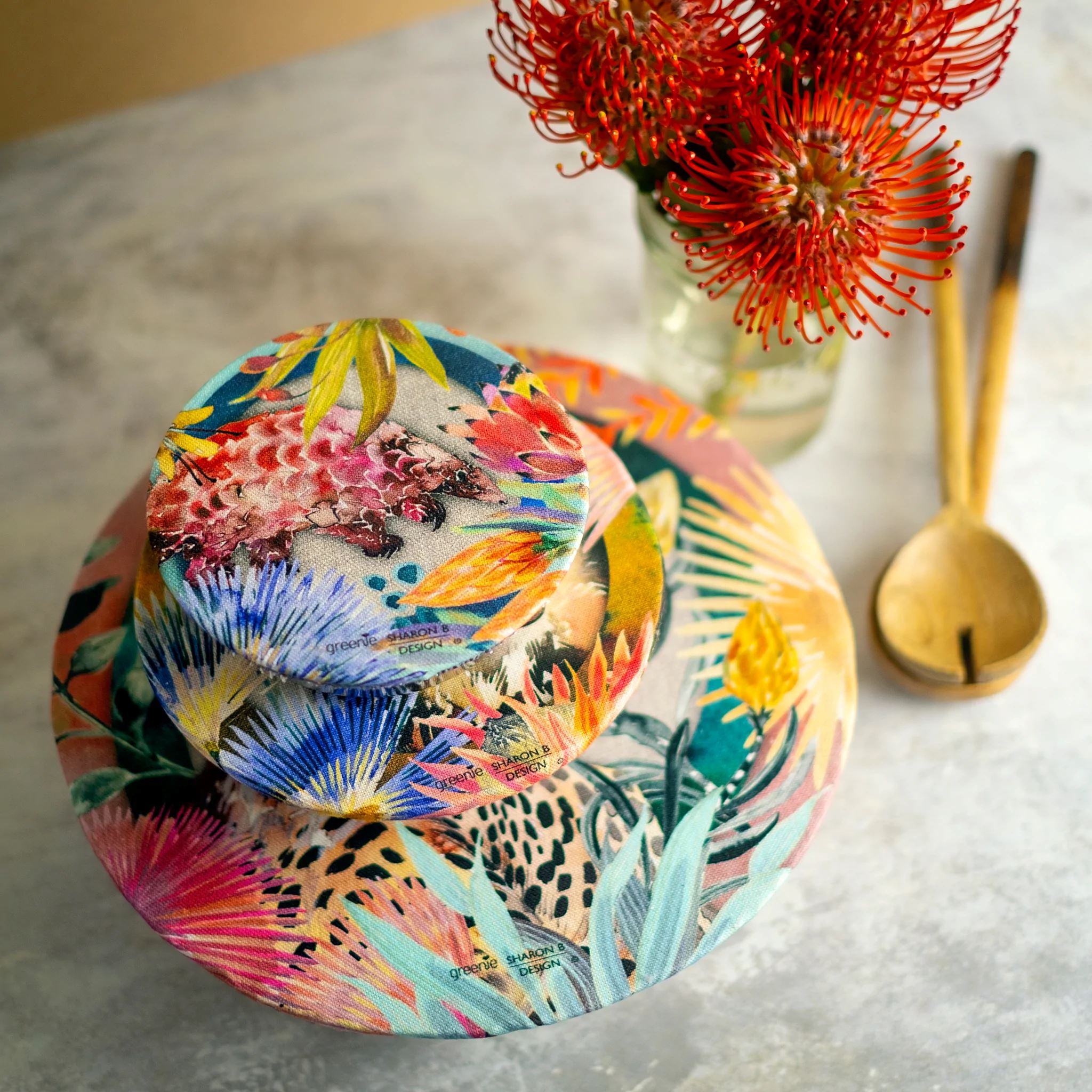 Greenie Food Covers Endangered Species Set of 4 Food Storage Greenie