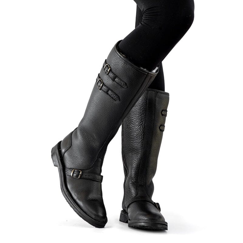 Groundcover Alpine Ladies Black Long Wool Boots Boots Groundcover
