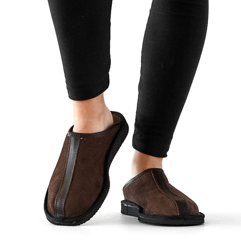 Groundcover Brown Slip-On Wool Slipper Slippers Groundcover 