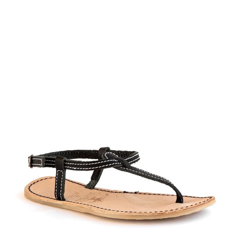 Groundcover Kate Ladies Black Leather Sandal Sandals Groundcover