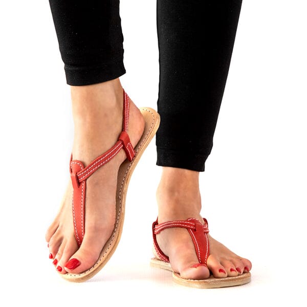 Groundcover Kate Ladies Red Leather Sandal Sandals Groundcover