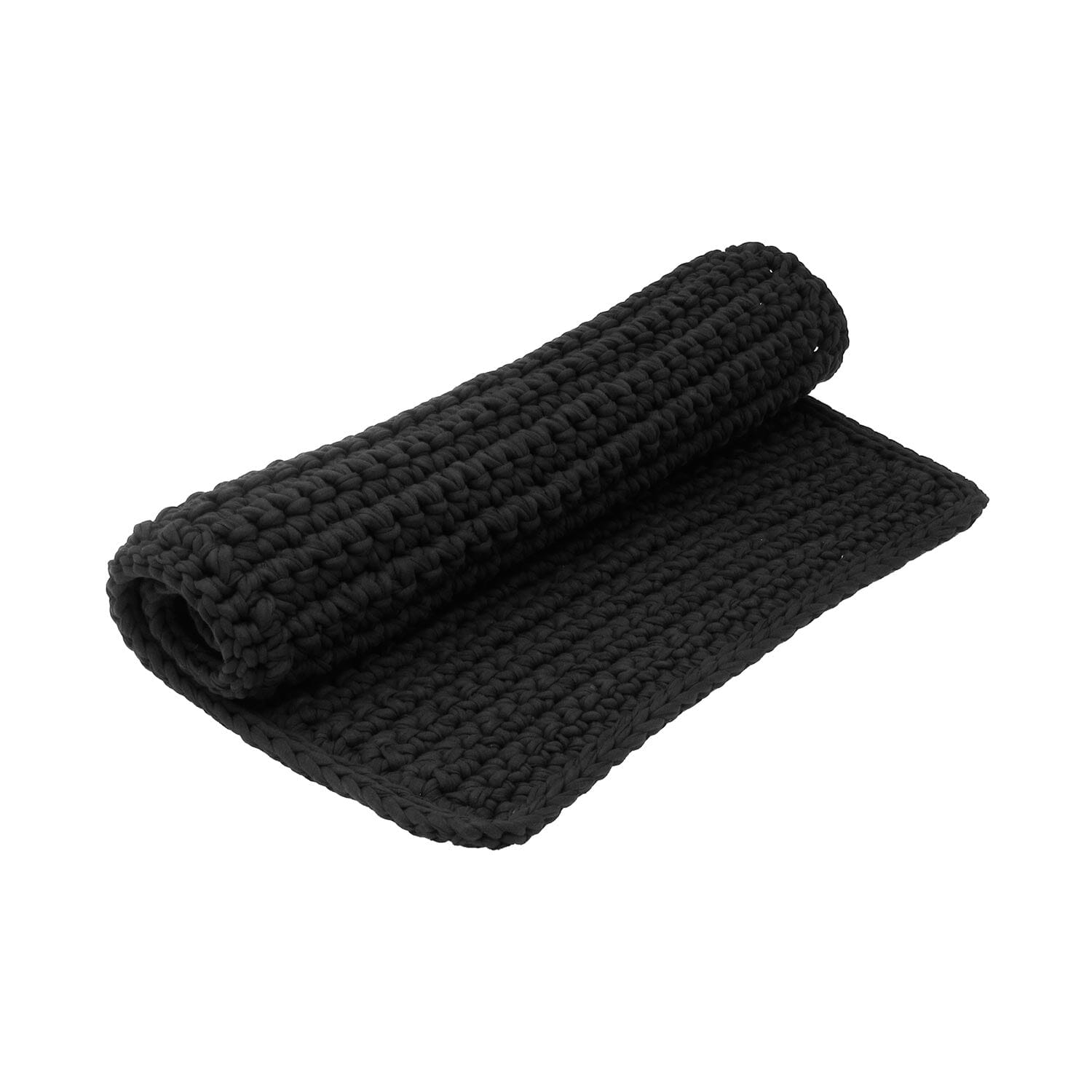 H18 Black Cotton Crochet Bathmat Rugs & Mats H18 Foundation 