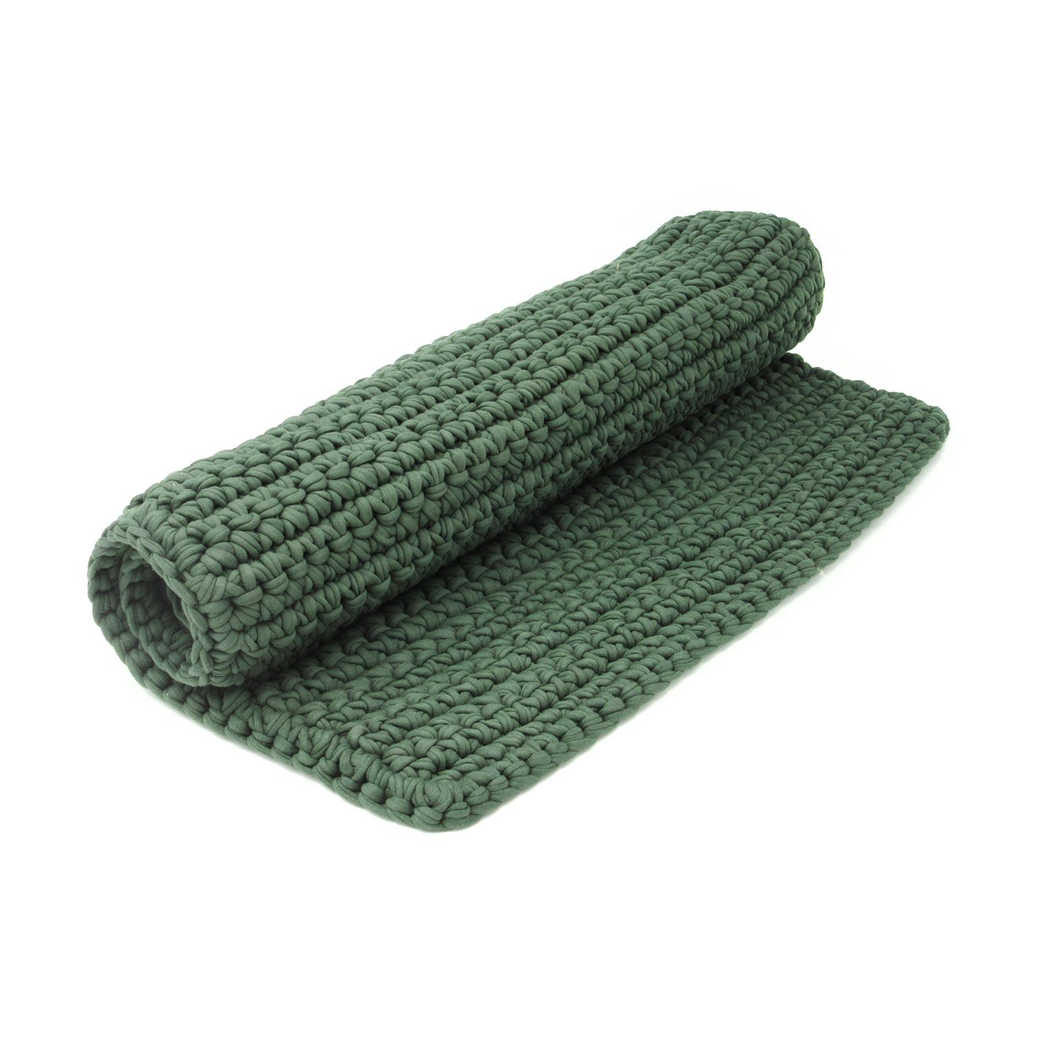 H18 Bottle Green Cotton Crochet Bathmat Rugs & Mats H18 Foundation