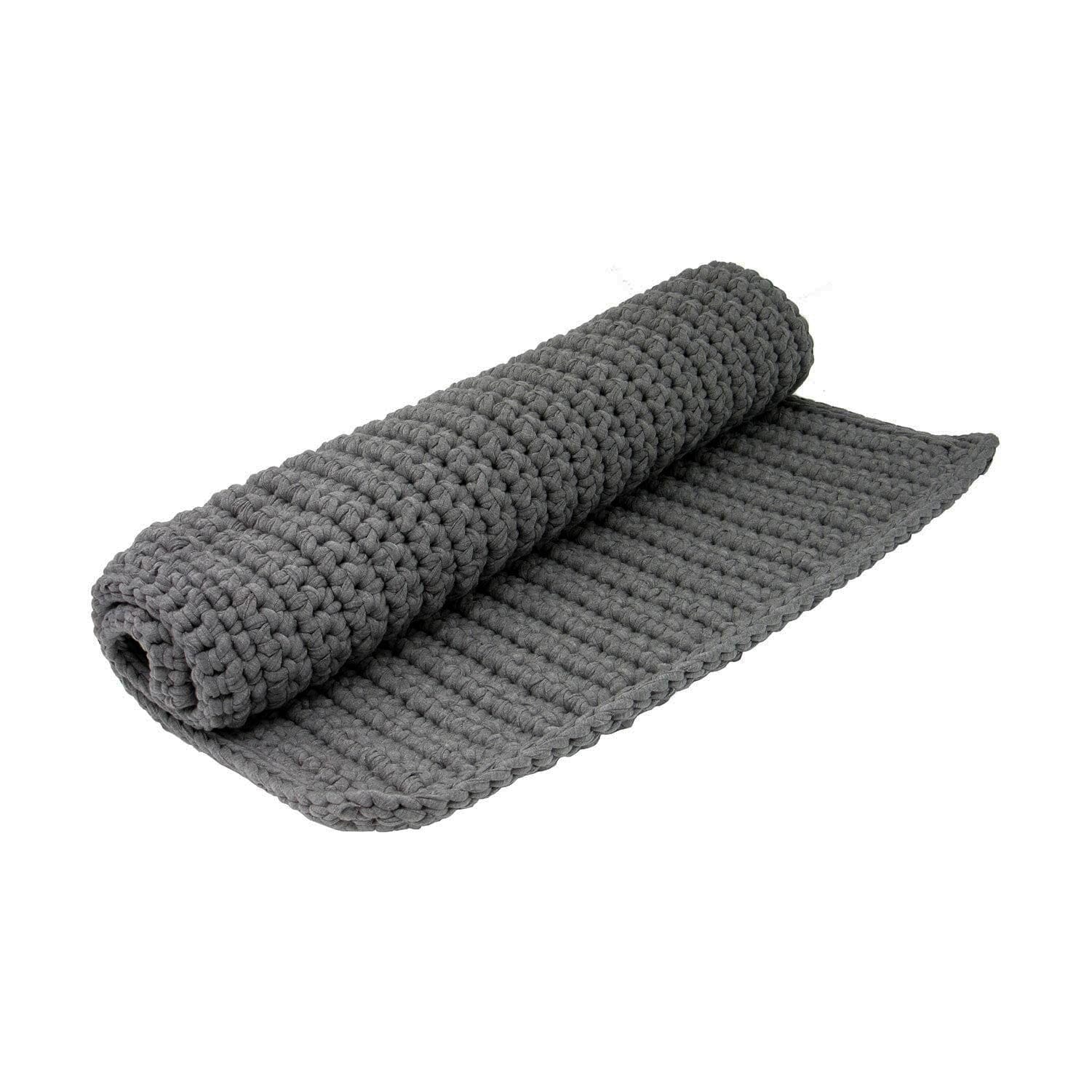 H18 Charcoal Cotton Crochet Bathmat Rugs & Mats H18 Foundation 