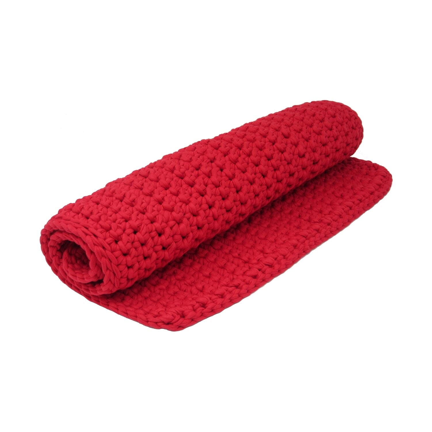 H18 Red Cotton Crochet Bathmat ek Rugs & Mats H18 Foundation 
