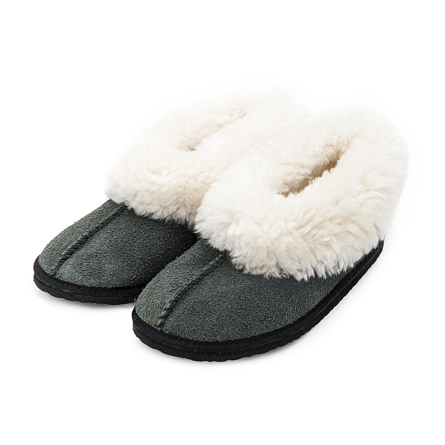 Karu Cosy Charcoal Sheepskin & Wool Slippers Slippers Karu Slippers 