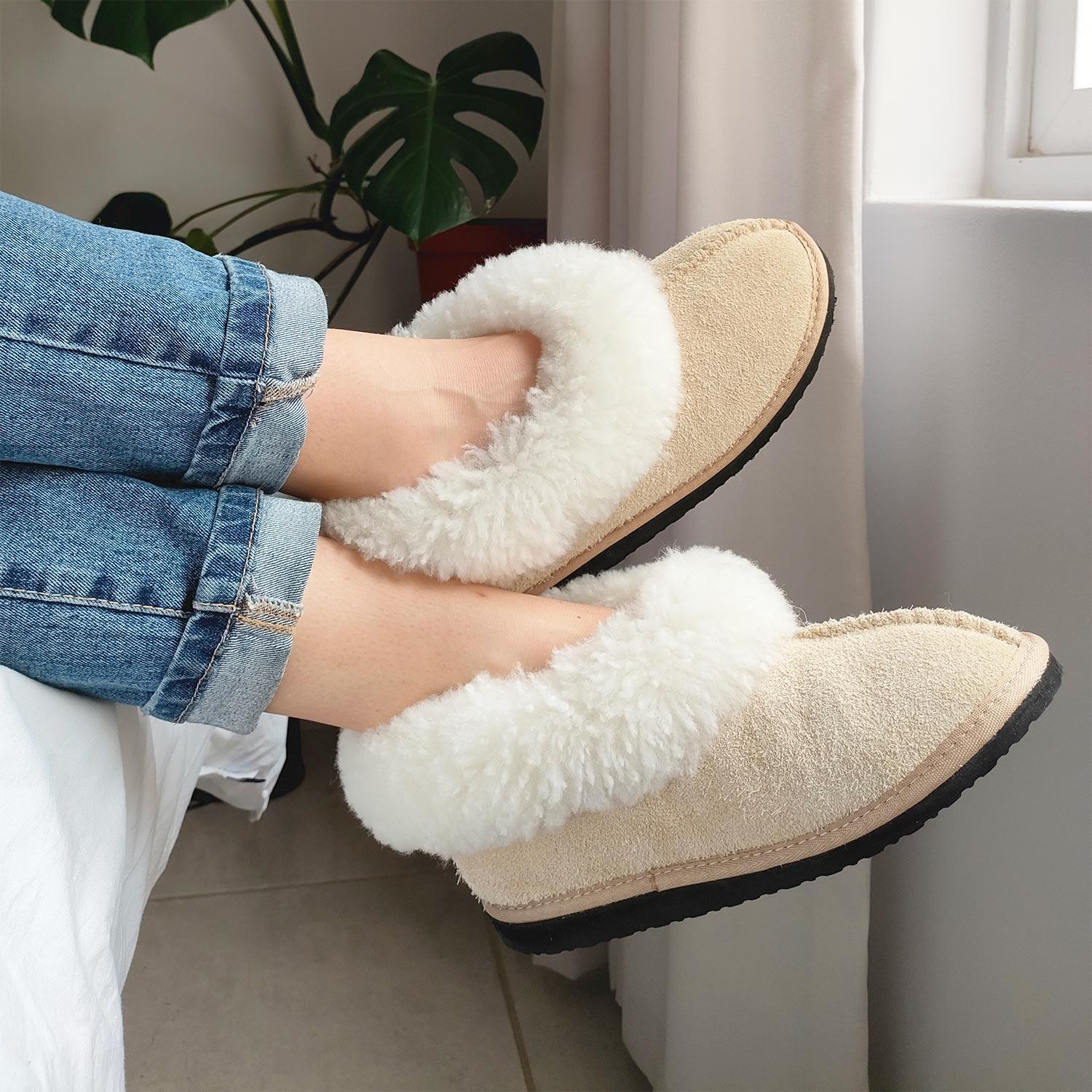 Karu Cosy Sand Sheepskin & Wool Slippers Slippers Karu Slippers 