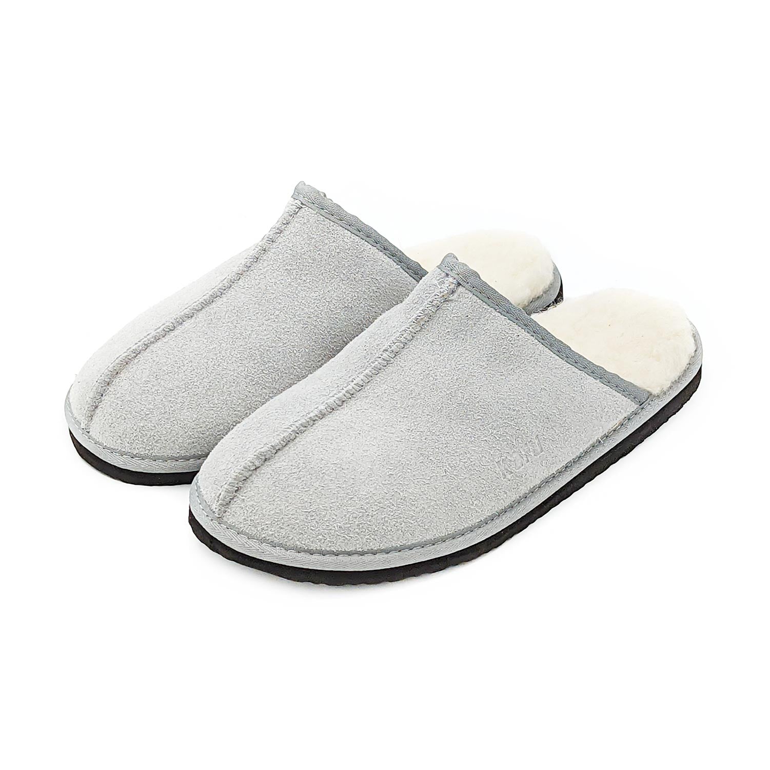 Karu Mule Grey Suede & Wool Slippers Slippers Karu Slippers 