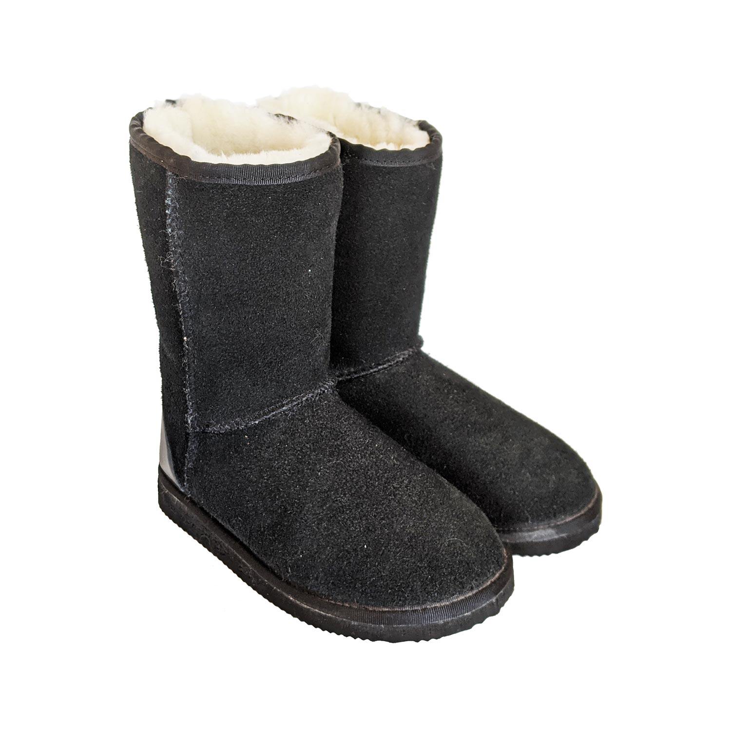 Karu Oskie Black Sheepskin & Wool Slipper Boots Slipper Boots Karu Slippers