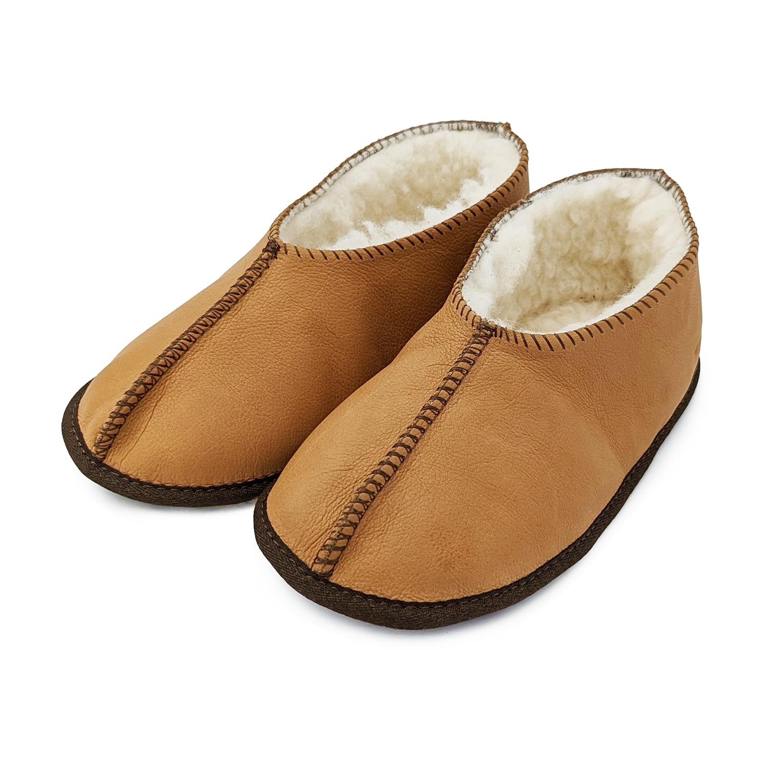 Leather best sale wool slippers