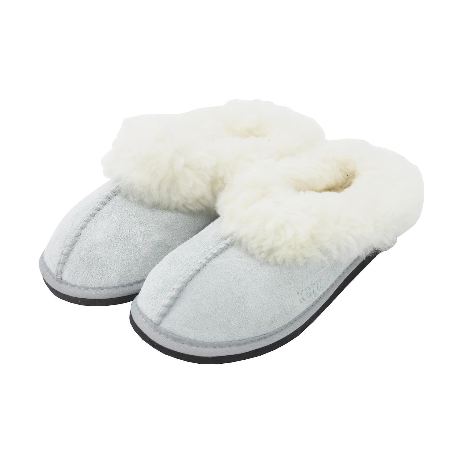 Karu Sleek Grey Sheepskin & Wool Slippers Slippers Karu Slippers 