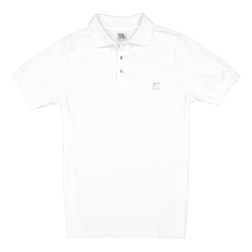Mad Dogs White Mens Golf Shirt Tops Mad Dogs 