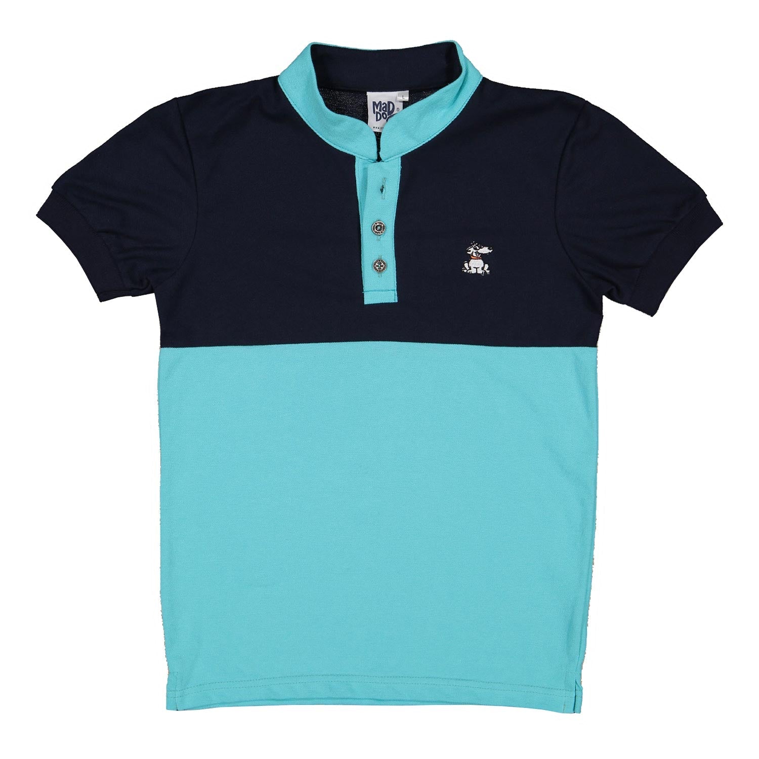 Mad Dogs Turquoise & Navy Elite Girls Polo Shirt Kids Tops Mad Dogs 