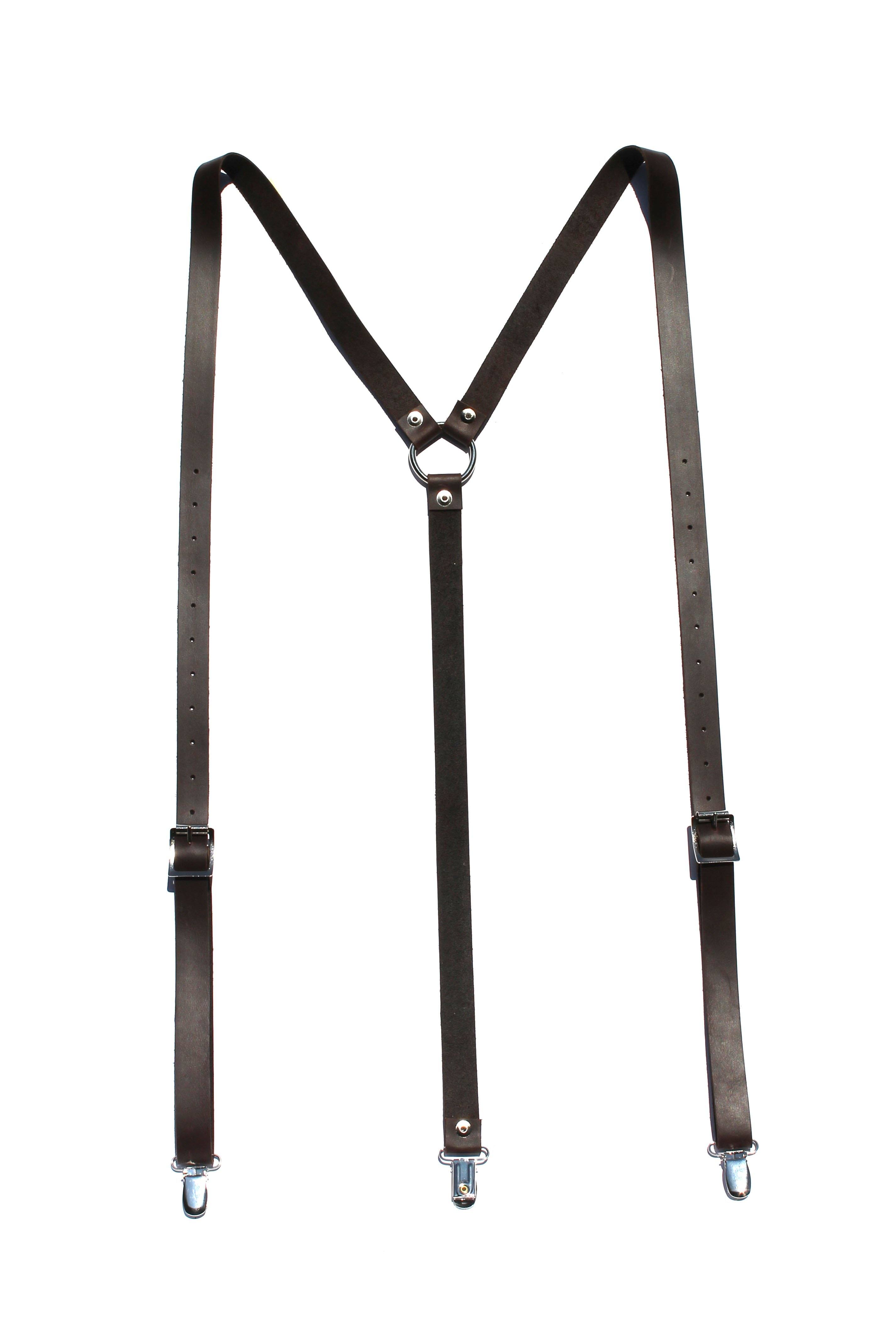 Major John Genuine Leather Suspenders Ties, Bow Ties & Suspenders Major John medium choc