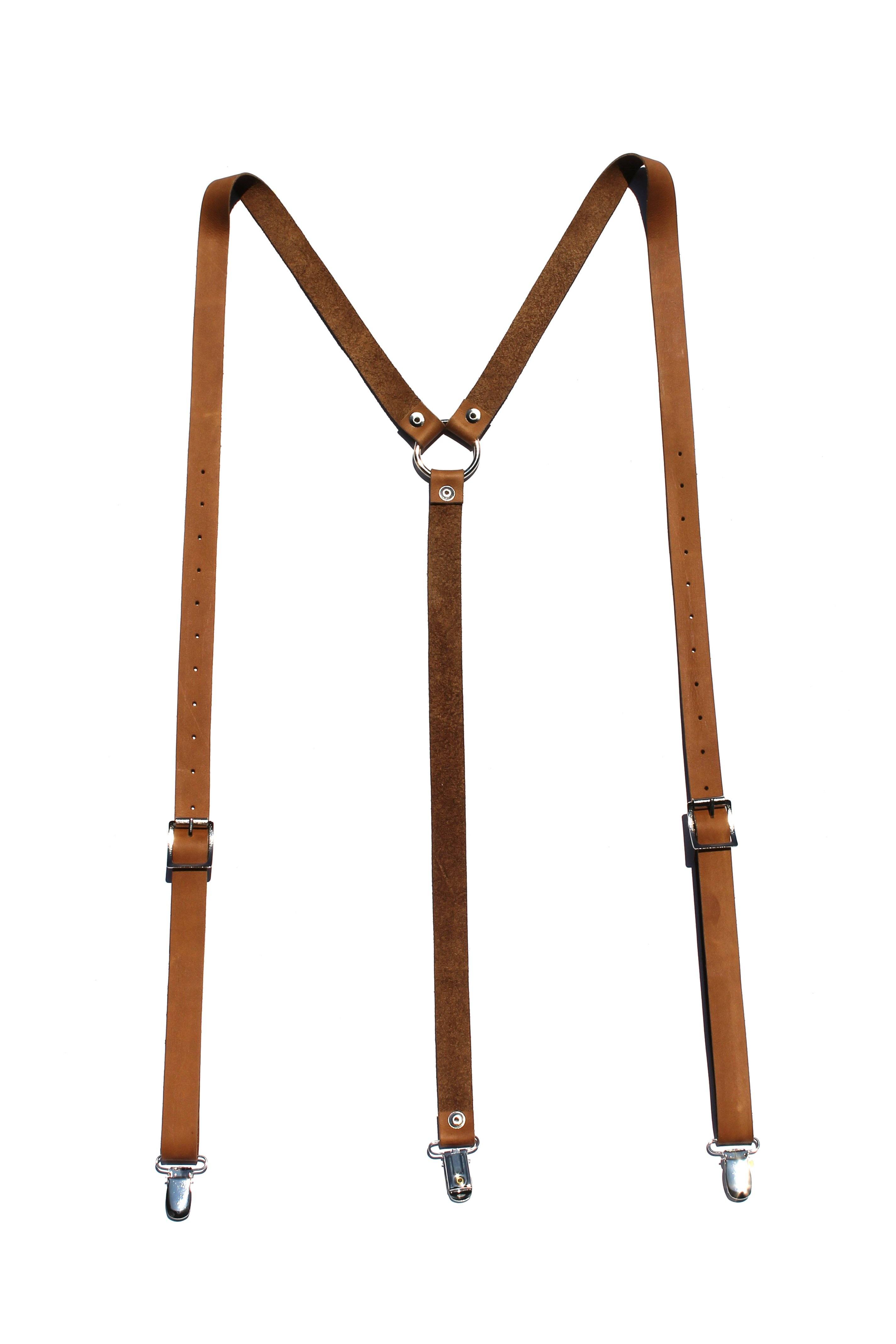Major John Genuine Leather Suspenders Ties, Bow Ties & Suspenders Major John medium tan