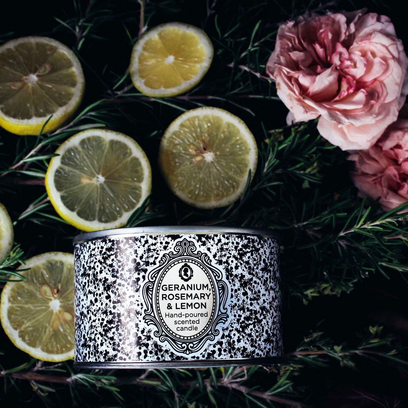 MIES Geranium, Rosemary & Lemon Scented Candle 250g Candles MIES