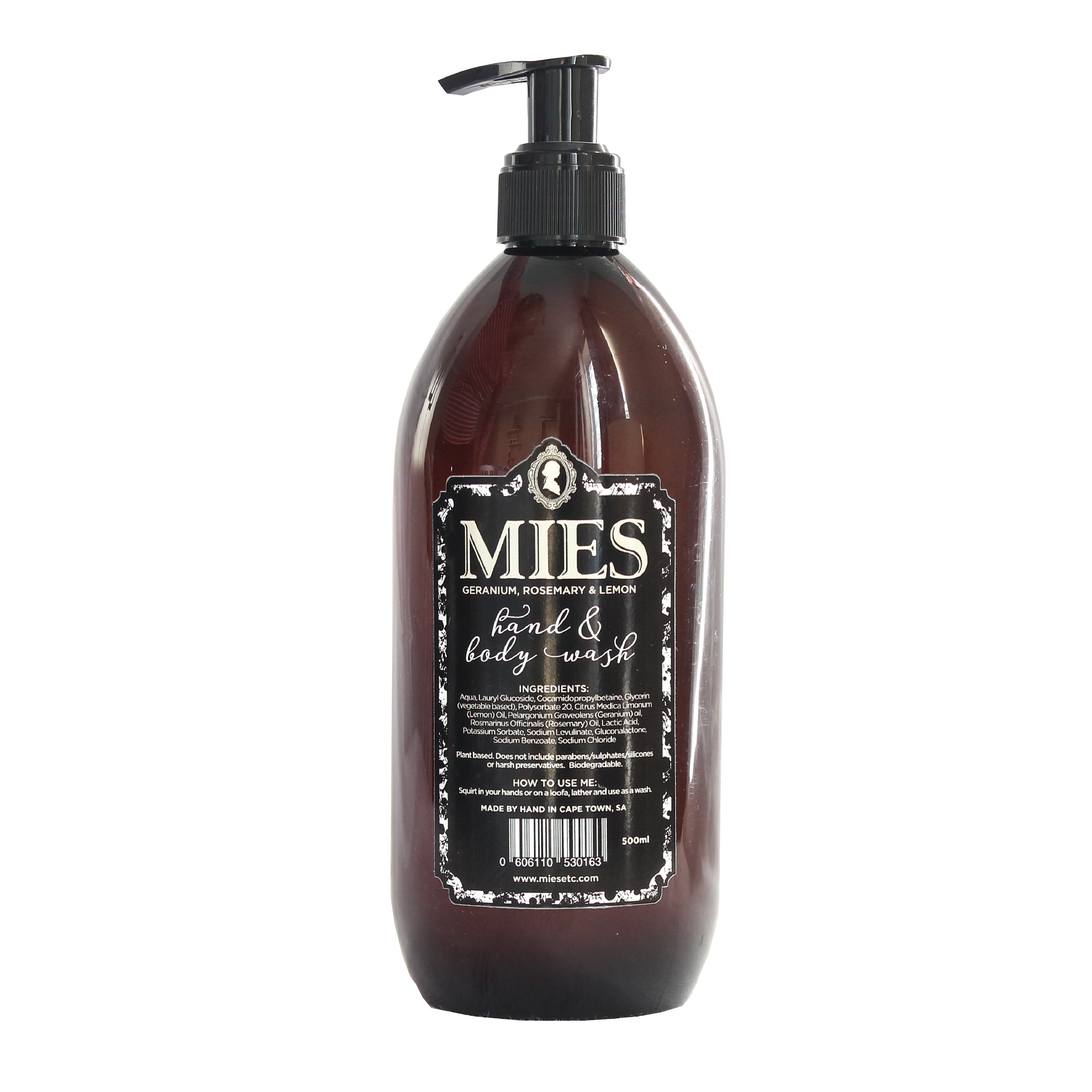 MIES Hand & Body Wash - Geranium, Rosemary & Lemon 500ml Hand & Body Washes MIES