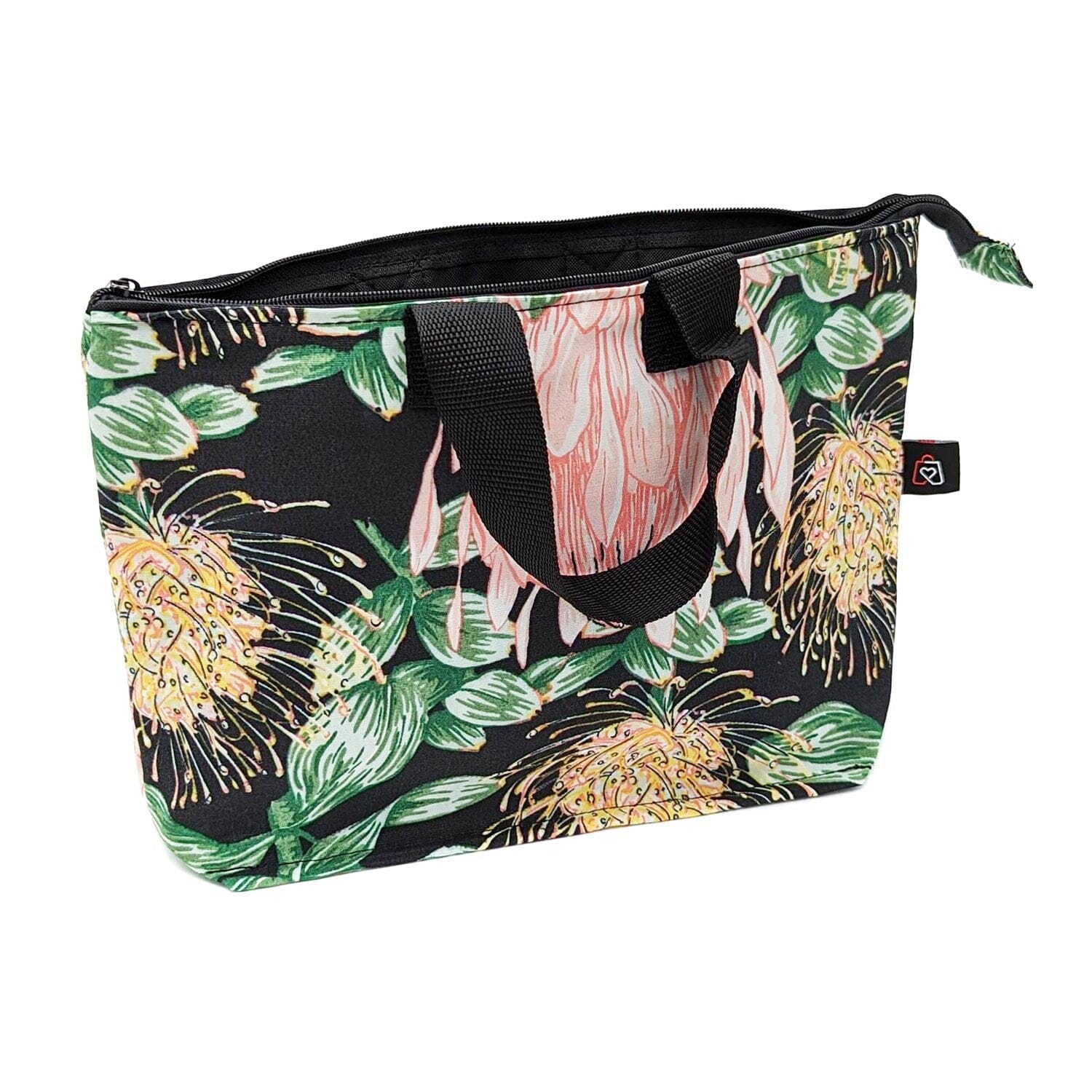 TraDishNal Toiletry Bag Bags & Handbags TraDishNal Hummingbird & Protea on Black 
