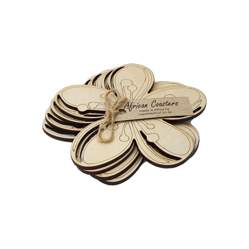 Cape Lasercut African Iris Coaster Sets Tableware Cape Lasercut cream 