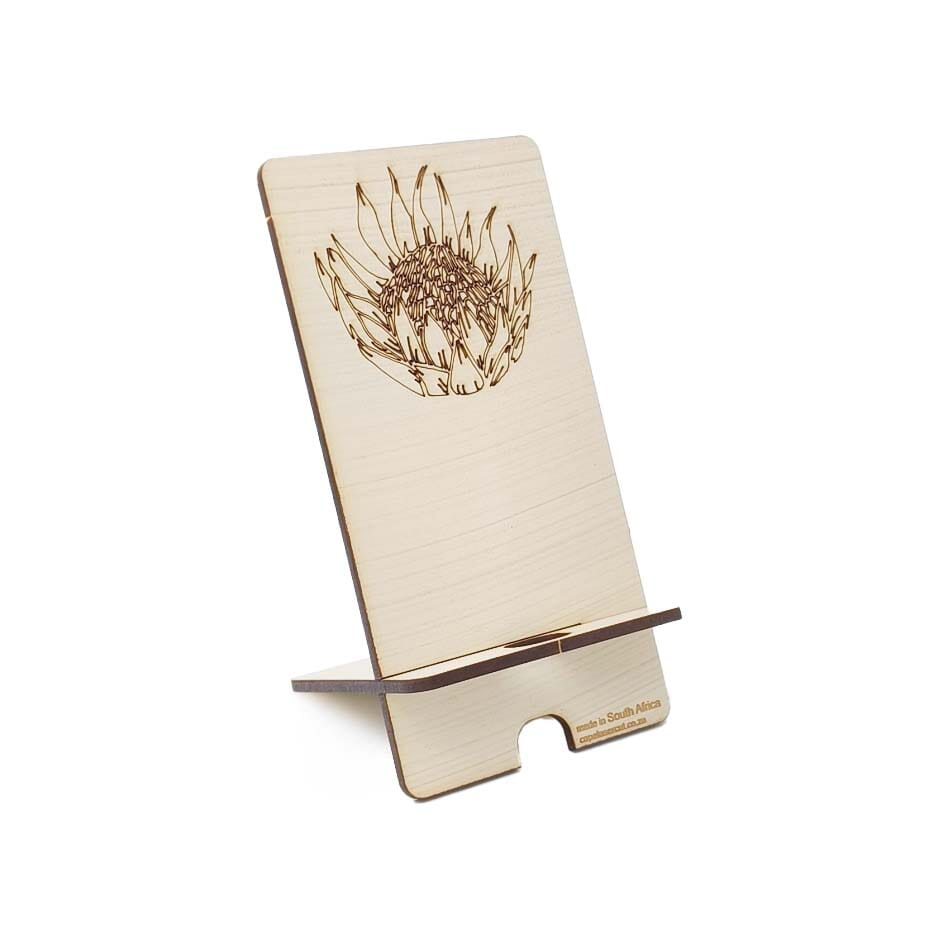 Cape Lasercut Cellphone Desk Stands Tableware Cape Lasercut Protea 